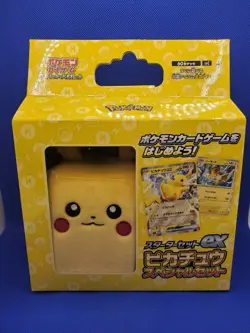 Pokemon TCG Pikachu EX Starter Deck with Plush Deck Box Japanese Special Set Box - Image 1