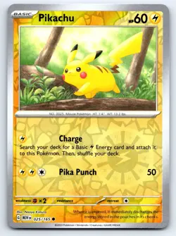 Pokemon Pikachu SV: Scarlet & Violet 151 (MEW) Common Reverse Holofoil 025/165 N - Image 1