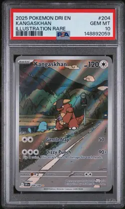 2025 POKEMON DRI EN-DESTINED RIVALS ILLUSTRATION RARE #204 KANGASKHAN PSA 10 TCG - Image 1