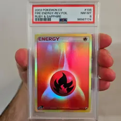 Fire Energy Reverse Holo - PSA 8 - Pokemon EX Ruby & Sapphire #108/109 - Image 1