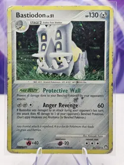 Pokemon Bastiodon Mysterious Treasures 21/123 Exclusive Cosmos Holo Rare HP DMG - Image 1