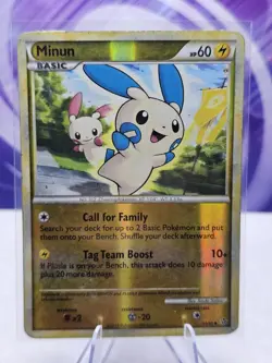 Pokemon TCG Minun Uncommon Reverse Holo Unleashed 34/95 HP - Image 1
