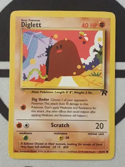 Pokemon Karte Digda 52/82 Team Rocket Set Pokemon 1999 Vintage TCG Diglett - Image 2