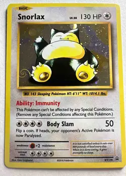 Pokemon XY Promos Snorlax XY179 Holo Galaxy Swirl LP/NM - Image 1