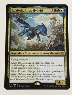 MTG War of the Spark Roalesk, Apex Hybrid 213/264 NM Mythic - Image 1