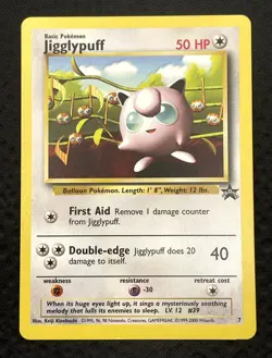 Jigglypuff 7 Black Star Rare Promo WOTC Pokemon LP First Movie Soundtrack - Image 1