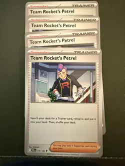 4x Pokemon TCG Team Rocket's Petrel playset 176/182 Destined Rivals SV10 NM - Image 1