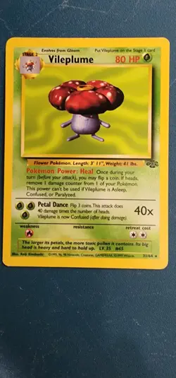 Pokemon TCG Vileplume Jungle 31/64 Regular Unlimited Rare - Image 1