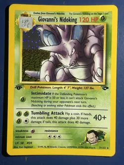Pokemon Giovanni's Nidoking Holo Rare Gym Challenge 7/132 120 HP 1st Edition 20… - Image 1