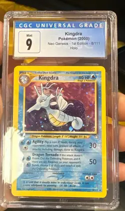 Pokemon Kingdra Neo Genesis 1st Edition Holo Rare #8 CGC 9 Mint - Image 1