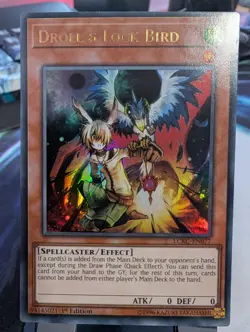 YuGiOh! Droll & Lock Bird LCKC-EN077 Ultra Rare 1st Ed - Image 1