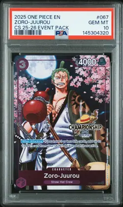 2025 One Piece Championship 2025-26 Event Pack Zoro-Juurou 067 PSA 10 - Image 1