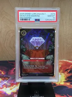 2025 DISNEY LORCANA EN 7-ARCHAZIA'S ISLAND ENCHANTED DEVIL'S EYE DIAMOND PSA 10 - Image 1