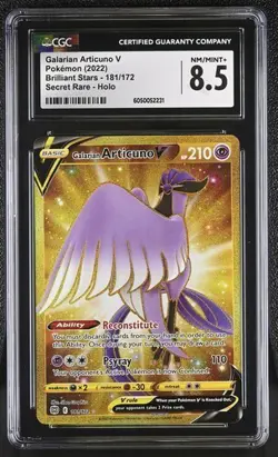 ✨✨ English CGC 8.5 Galarian Articuno V 181/172 Secret Rare Holo Pokemon Card - Image 1