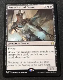 Rune-Scarred Demon - FDN - MTG - EN - NM - 0184 - Image 1