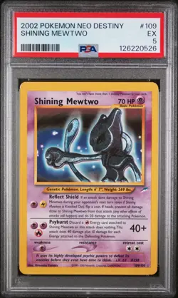 PSA 5 EX Shining Mewtwo Neo Destiny Holo Rare Pokemon Card 109/105 - Image 1
