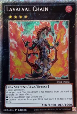 RA04-EN162 LAVALVAL CHAIN PLATINUM SECRET RARE 1ST EDITION YuGiOh CARD - Image 1