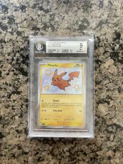 Pokemon Card TCG Pikachu Shiny Baby 131/091 Sv Paldean Fates BGS 9 - Image 1
