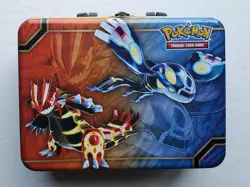 Pokemon 2014 Treasure Chest Lunchbox Tin Kyogre and Groudon Box only no cards - Image 1