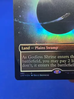 Magic the Gathering Unfinity Godless Shrine 282 Borderless Foil Land NM/LP - Image 5