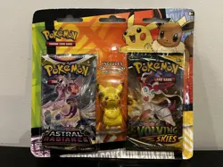 Pokemon TCG : Back to School Pikachu Eraser 2 Booster Blister Evolving Skies - Image 1