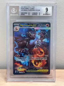 Mega Charizard X ex SIR Pokemon Phantasmal Flames 125/094 BGS 9 - Image 1