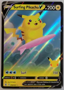 Surfing Pikachu V 008/025 Pokemon Celebrations Holo NM (4 of 9) - Image 1