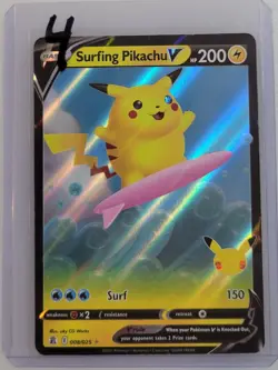 Surfing Pikachu V 008/025 Pokemon Celebrations Holo NM (4 of 9) - Image 3