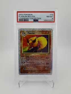 NEW CERT! PSA 8 FLAREON Legendary collection #10 REVERSE Holo 2002 Pokemon - Image 1