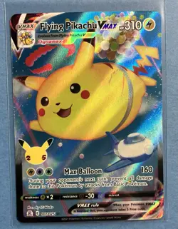 Pokemon TCG Flying Pikachu VMAX Holo Ultra Rare Card Celebrations 007/025 NM - Image 1