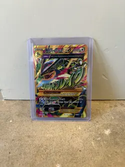 2015 Pokemon XY Ancient Origins M Mega Rayquaza EX 98/98 Full Art Holo Rare - Image 1