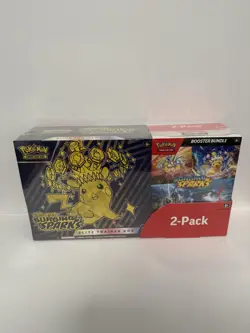 Pokemon TCG Surging Sparks ETB & Booster Bundle Costco 2-pack | Factory Sealed - Image 1