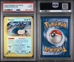 Pokemon TCG 2003 Skyridge Snorlax 100/144 Reverse Holo PSA 4 English LOW POP - Image 3