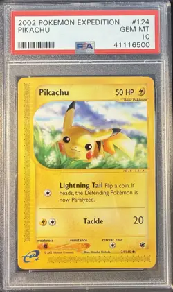 2002 Pokemon Expedition 124 Pikachu PSA 10 Gem Mint - Image 1