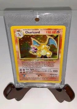 Preowned Pokemon TCG Vintage Charizard Base Set Holo 4/102 - Image 1