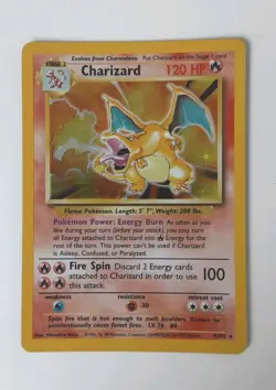 Preowned Pokemon TCG Vintage Charizard Base Set Holo 4/102 - Image 2