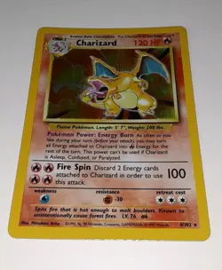 Preowned Pokemon TCG Vintage Charizard Base Set Holo 4/102 - Image 3