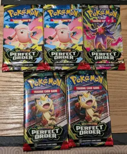 Mega Evolution Perfect Order X5 Packs - Sealed New - Pokemon TCG Lot - Rocket - Image 1