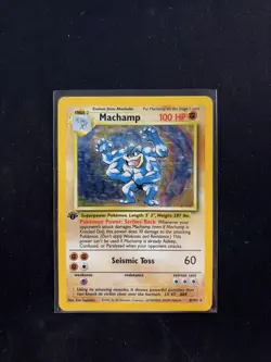 Pokemon TCG Machamp Base Set 8/102 Holo 1st Edition Holo Rare - Image 1