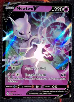 Pokemon TCG Mewtwo v Full Art Holo Ultra Rare 30/78 NM - Image 1