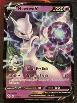 Pokemon TCG Mewtwo v Full Art Holo Ultra Rare 30/78 NM - Image 2