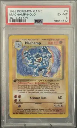 Pokemon TCG Machamp Holo Rare 1st Edition PSA 6/8/102 Base Set - Image 1