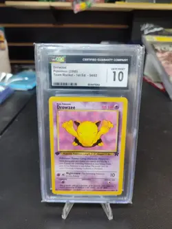 CGC GEM MINT 10 Pokemon 2000 Drowzee Team Rocket 1st Editon 52/82 - Image 1