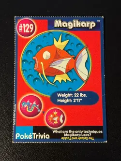 Magikarp 129 Pokemon PokeTrivia Burger King - Image 1