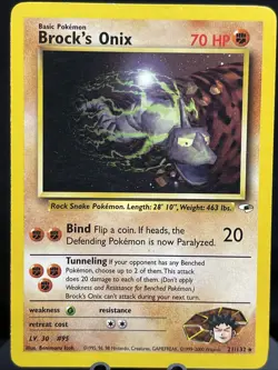 Brock's Onix 21/132 Pokemon Card TCG Gym Heroes Unlimited Non Holo Rare - Image 1