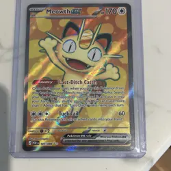 Meowth EX 107/088 XY: Full Art Ultra Rare Basic Pokemon TCG Card 170 HP - Image 1