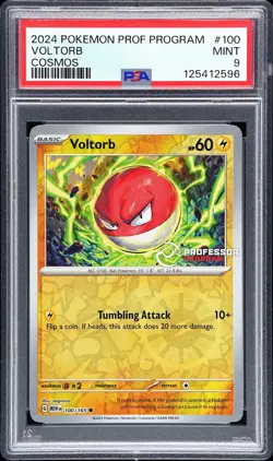 2024 POKEMON PROFESSOR PROGRAM PROMOS COSMOS #100 VOLTORB PSA 9 - Image 1