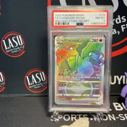 2022 POKEMON SWORD & SHIELD BRILLIANT STARS #174 FULL ART/CHARIZARD VSTAR PSA 8 - Image 1