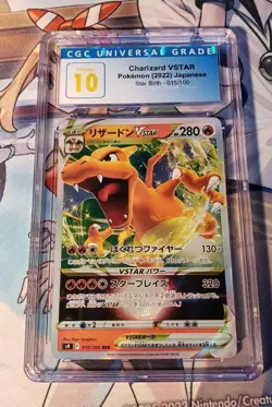2022 POKEMON JPN SWORD & SHIELD STAR BIRTH #015 CHARIZARD VSTAR CGC 10 PERFECT - Image 1