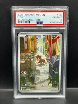 Pokemon PSA 10 GEM MT Litleo 139/132 Mega Evolution Illustration Rare Holo #6841 - Image 1